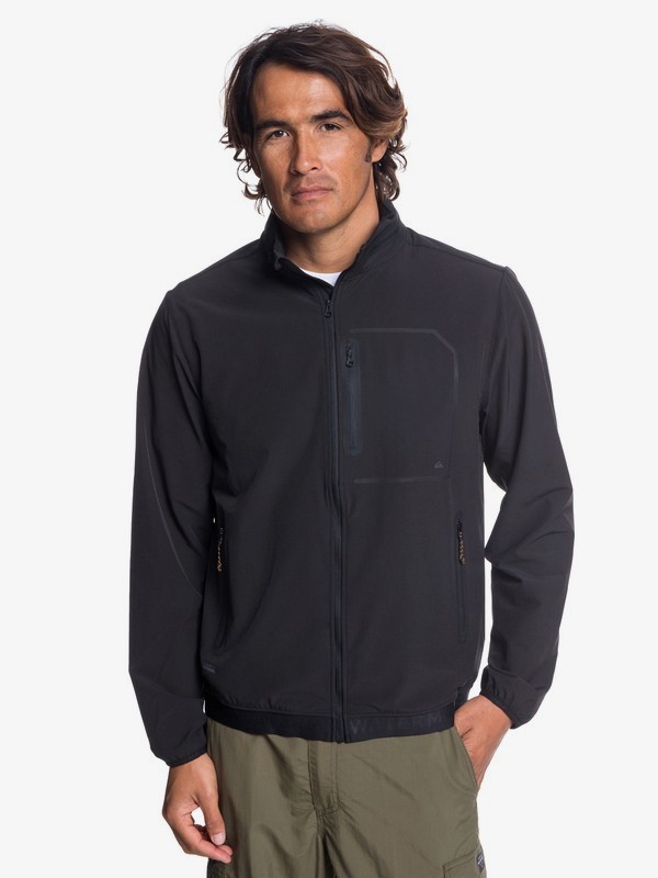 quiksilver, Waterman - Zip-Up Waterproof Paddle Jacket for Men, BLACK (kvj0) 0 Waterman - Zip-Up Waterproof Paddle Jacket for Men Black EQMJK03016 Quiksilver
