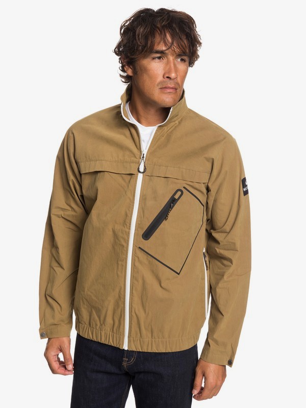 quiksilver, Waterman Good Weather - Waxed Windbreaker Jacket for Men, BRITISH KHAKI (cne0) 0 Waterman Good Weather - Waxed Windbreaker Jacket for Men Brown EQMJK03021 Quiksilver
