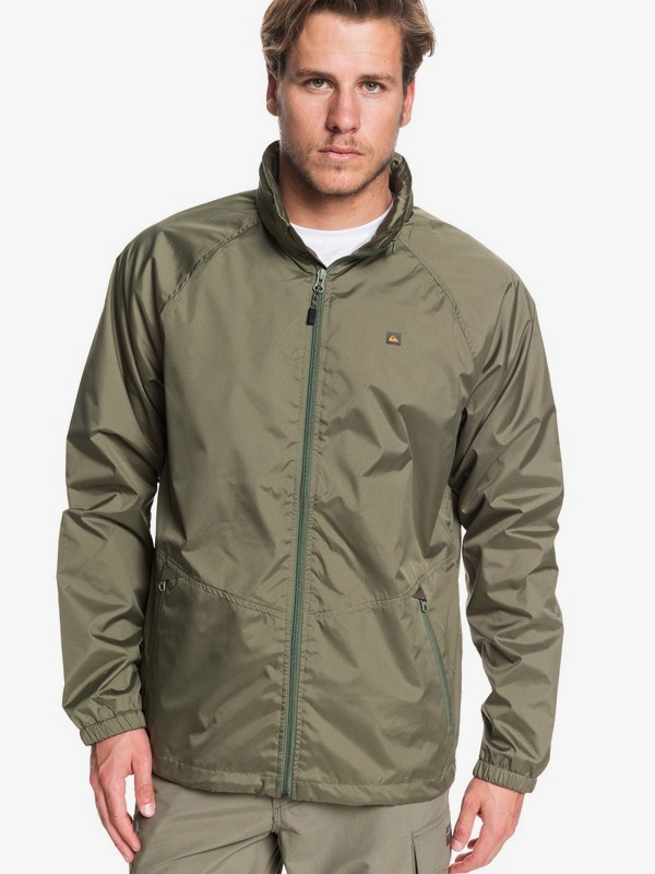 quiksilver, Waterman Shell Shock Water-Resistant Windbreaker, DUSTY OLIVE (gpb0) 0 Waterman Shell Shock Water-Resistant Windbreaker Green EQMJK03023 Quiksilver