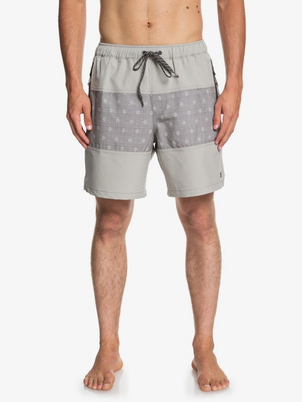 quiksilver, Waterman Manoa Rain Triblock 18" Volleys, FLINT GRAY (sjm0) 0 Waterman Manoa Rain Triblock 18" Volleys Grey EQMJV03048 Quiksilver