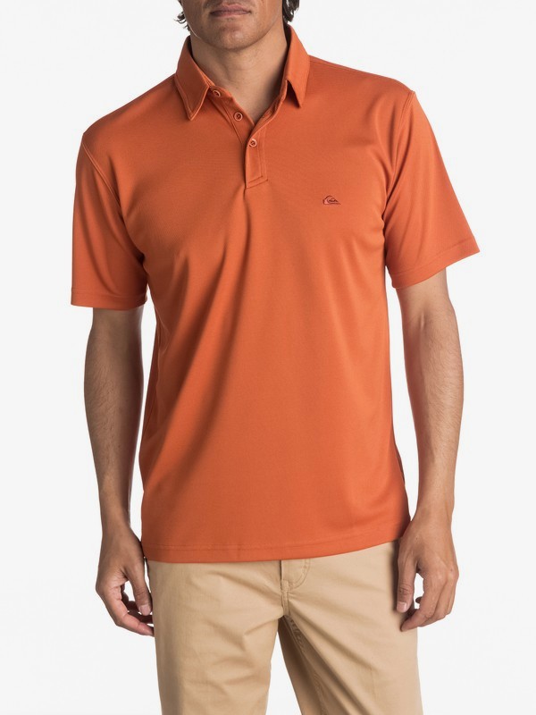 quiksilver, Waterman Water Polo Shirt, RUST (cnh0) 0 Waterman Water Polo Shirt Brown EQMKT03016 Quiksilver