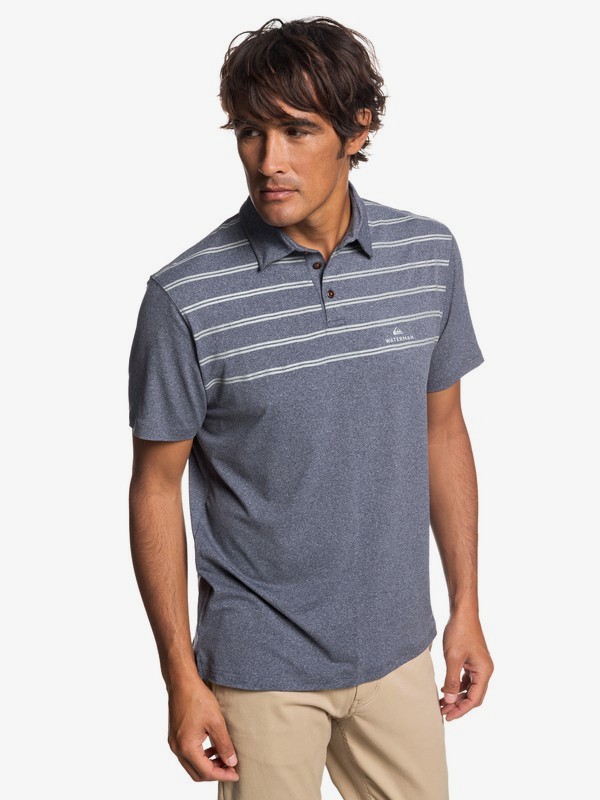 quiksilver, Waterman River Explorer Technical Short Sleeve Polo Shirt, PARISIAN NIGHT (byp0) 0 Waterman River Explorer Technical Short Sleeve Polo Shirt Blue EQMKT03043 Quiksilver