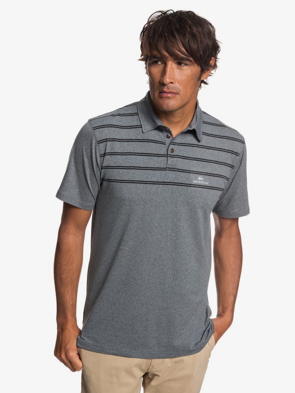 quiksilver, Waterman River Explorer Technical Short Sleeve Polo Shirt, DARK SHADOW (krp0) 0 Waterman River Explorer Technical Short Sleeve Polo Shirt Black EQMKT03043 Quiksilver