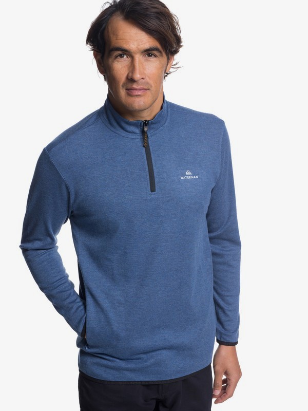 quiksilver, Waterman Sea Explorer Long Sleeve Half-Neck Top, ORION BLUE HEATHER (brgh) 0 Waterman Sea Explorer Long Sleeve Half-Neck Top Blue EQMKT03044 Quiksilver