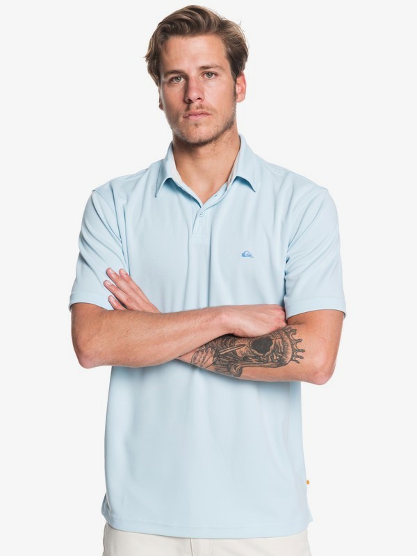 quiksilver, Waterman Water 2 Short Sleeve Polo Shirt, CRYSTAL BLUE (bfa0) 0 Waterman Water 2 Short Sleeve Polo Shirt Blue EQMKT03046 Quiksilver