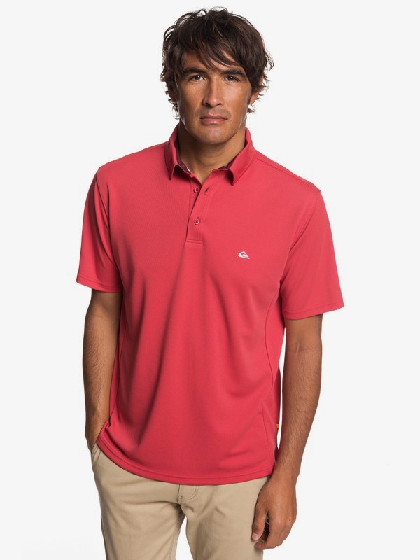 quiksilver, Waterman Water 2 Short Sleeve Polo Shirt, CARDINAL (rpe0) 0 Waterman Water 2 Short Sleeve Polo Shirt Red EQMKT03046 Quiksilver