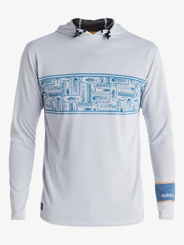 quiksilver, Waterman Hooked - Hooded Long Sleeve Rash Vest, WHITE (wbb0) 0 Waterman Hooked - Hooded Long Sleeve Rash Vest EQMWR03008 Quiksilver