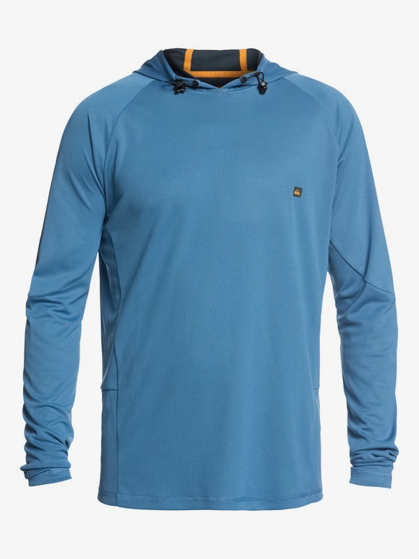quiksilver, Waterman New Hooked Long Sleeve Hooded UPF 50 Rashguard, PARISIAN BLUE (blg0) 0 Waterman New Hooked Long Sleeve Hooded UPF 50 Rashguard Blue EQMWR03036 Quiksilver