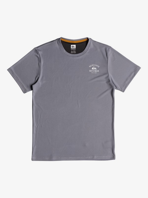 quiksilver, Waterman Gut Check Short Sleeve UPF 50 Rashguard, SLEET (szp0) 0 Waterman Gut Check Short Sleeve UPF 50 Rashguard Grey EQMWR03040 Quiksilver