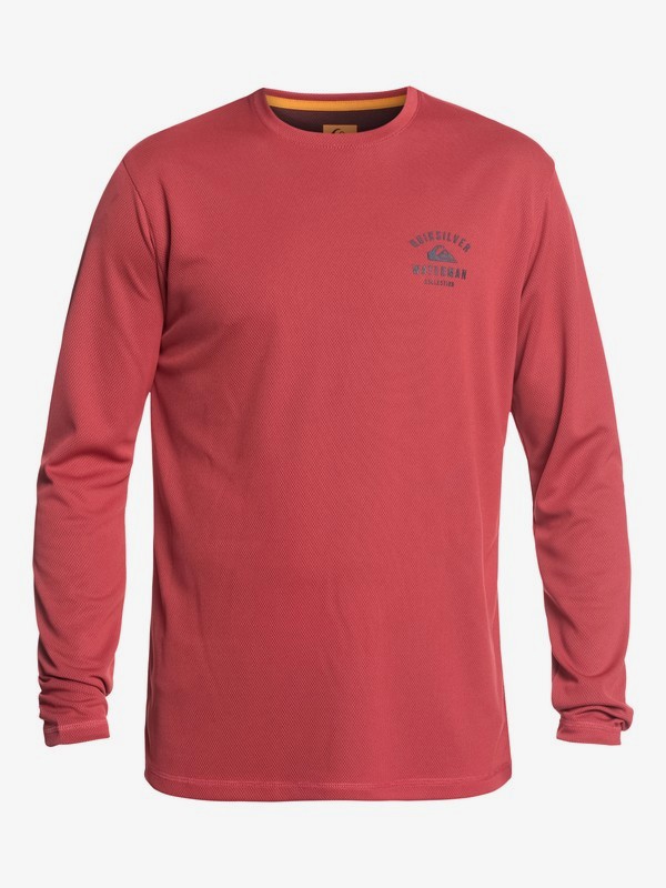 quiksilver, Waterman Gut Check Long Sleeve UPF 50 Rashguard, CARDINAL (rpe0) 0 Waterman Gut Check Long Sleeve UPF 50 Rashguard Red EQMWR03041 Quiksilver