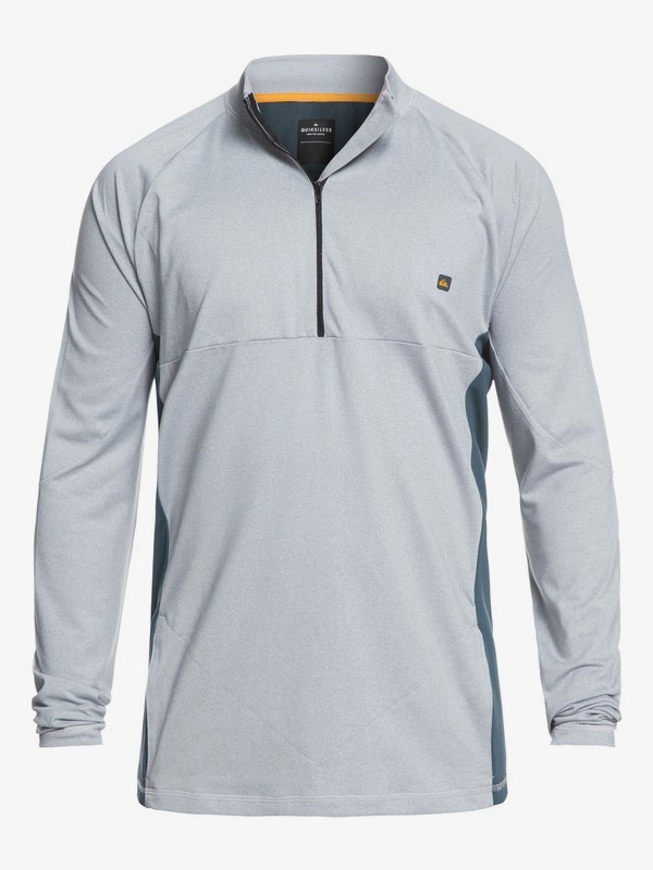 quiksilver, Waterman Paddler Half Zip Long Sleeve UPF 50 Rashguard, SLEET (szp0) 0 Waterman Paddler Half Zip Long Sleeve UPF 50 Rashguard Grey EQMWR03049 Quiksilver