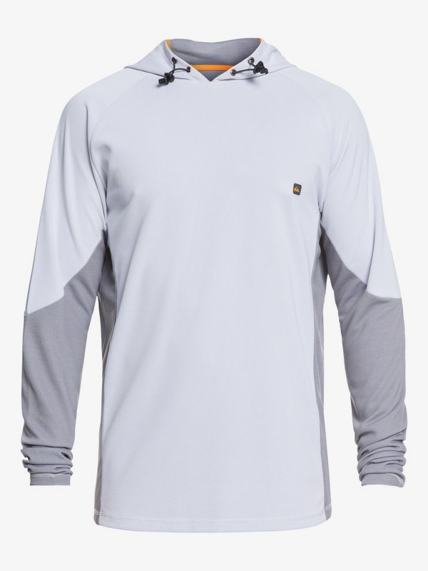 quiksilver, Waterman Hooked Long Sleeve Hooded UPF 30 Rashguard, WHITE (wbb0) 0 Waterman Hooked Long Sleeve Hooded UPF 30 Rashguard White EQMWR03052 Quiksilver