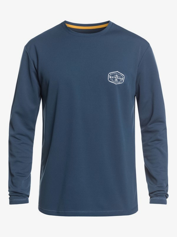 quiksilver, Waterman Gut Check Long Sleeve UPF 50 Surf Tee, MAJOLICA BLUE (bsm0) 0 Waterman Gut Check Long Sleeve UPF 50 Surf Tee Blue EQMWR03057 Quiksilver