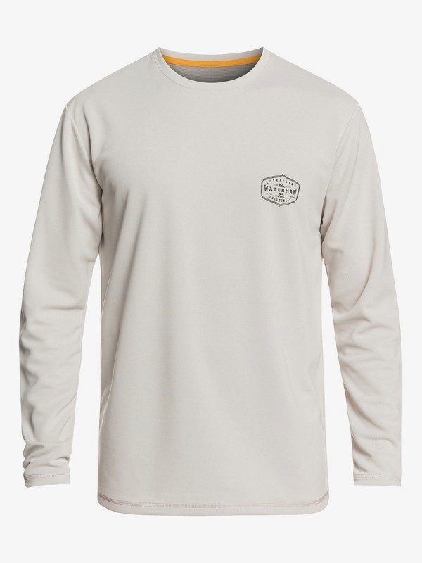 quiksilver, Waterman Gut Check Long Sleeve UPF 50 Surf Tee, SILVER CLOUD (sge0) 0 Waterman Gut Check Long Sleeve UPF 50 Surf Tee Grey EQMWR03057 Quiksilver