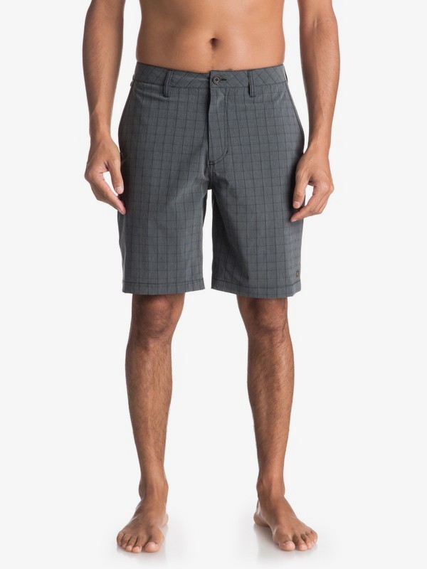 quiksilver, Waterman Vagabond Plaid - Amphibian Board Shorts for Men, BLACK (kvj0) 0 Waterman Vagabond Plaid - Amphibian Board Shorts for Men Black EQMWS03051 Quiksilver