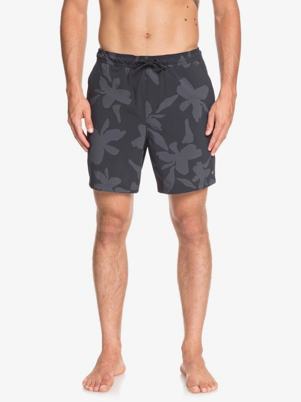 quiksilver, Waterman Rapid Waikiki Nights Elasticized Shorts, BLACK (kvj0) 0 Waterman Rapid Waikiki Nights Elasticized Shorts Black EQMWS03094 Quiksilver
