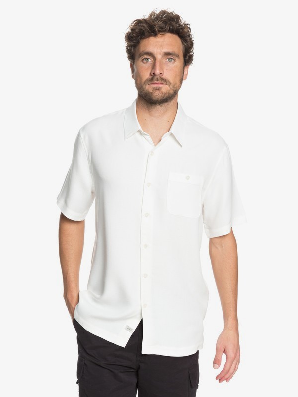 quiksilver, Waterman Avalon Short Sleeve Shirt, SNOW WHITE (wbk0) 0 Waterman Avalon Short Sleeve Shirt White EQMWT03051 Quiksilver