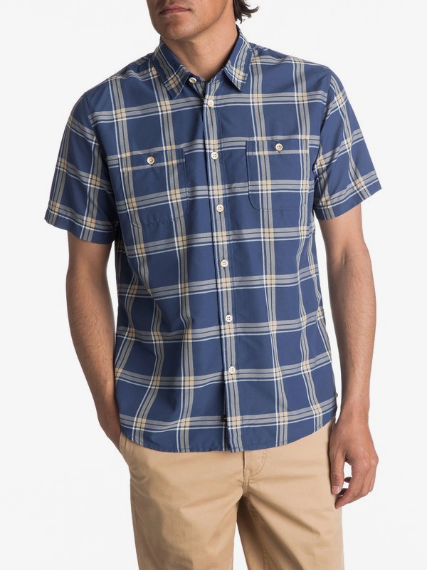 quiksilver, Waterman Island Job Update Short Sleeve Shirt, ESTATE BLUE ISLAND JOB (bsw1) 0 Waterman Island Job Update Short Sleeve Shirt Blue EQMWT03067 Quiksilver