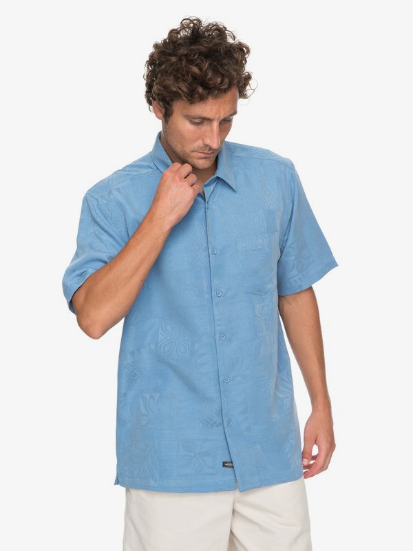 quiksilver, Waterman Malama Bay Short Sleeve Shirt, PARISIAN BLUE (blg0) 0 Waterman Malama Bay Short Sleeve Shirt Blue EQMWT03116 Quiksilver