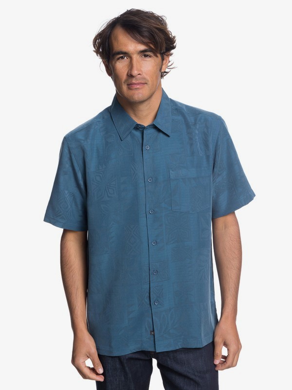quiksilver, Waterman Malama Bay Short Sleeve Shirt, ORION BLUE (brg0) 0 Waterman Malama Bay Short Sleeve Shirt Blue EQMWT03116 Quiksilver