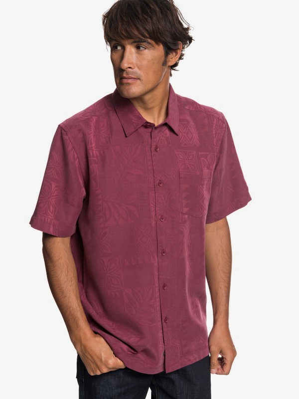 quiksilver, Waterman Malama Bay Short Sleeve Shirt, TAWNY PORT (rsp0) 0 Waterman Malama Bay Short Sleeve Shirt Red EQMWT03116 Quiksilver