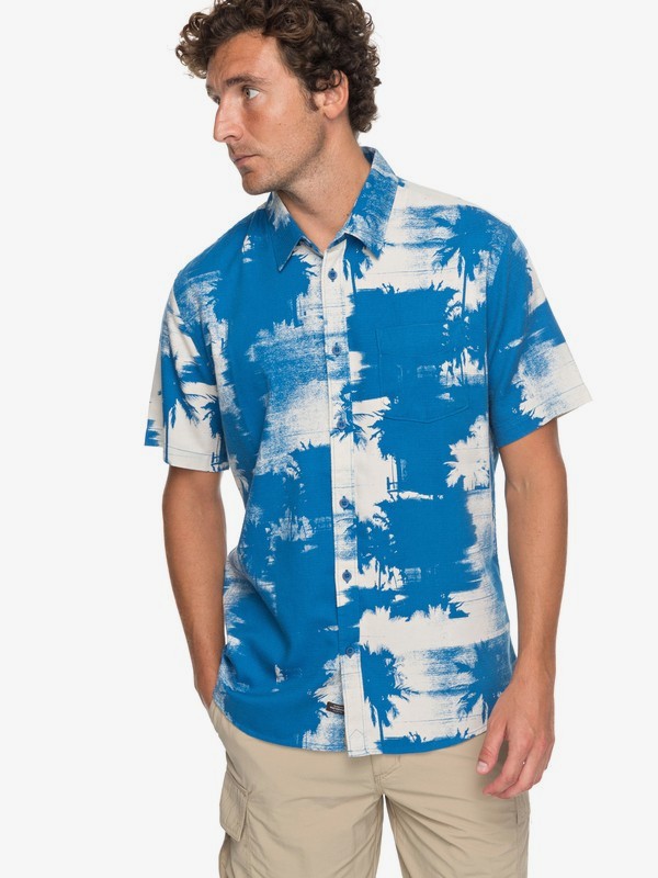 quiksilver, Waterman Paokalani Palms Technical Short Sleeve Shirt, DEEP WATER (bpd0) 0 Waterman Paokalani Palms Technical Short Sleeve Shirt EQMWT03130 Quiksilver