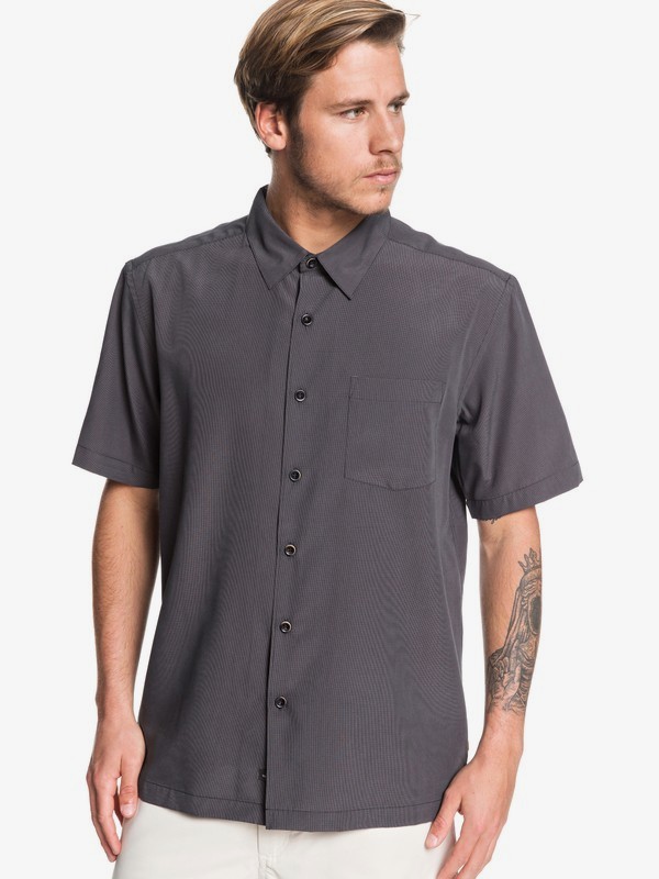 quiksilver, Waterman Cane Island Short Sleeve Shirt, BLACK CANE ISLAND (kvj1) 0 Waterman Cane Island Short Sleeve Shirt Black EQMWT03149 Quiksilver