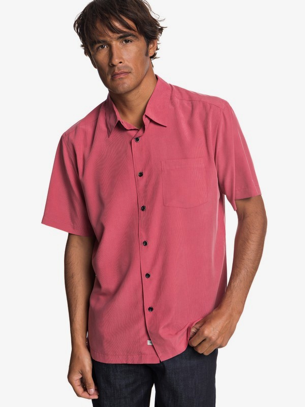 quiksilver, Waterman Cane Island Short Sleeve Shirt, CARDINAL (rpe0) 0 Waterman Cane Island Short Sleeve Shirt Rojo EQMWT03149 Quiksilver