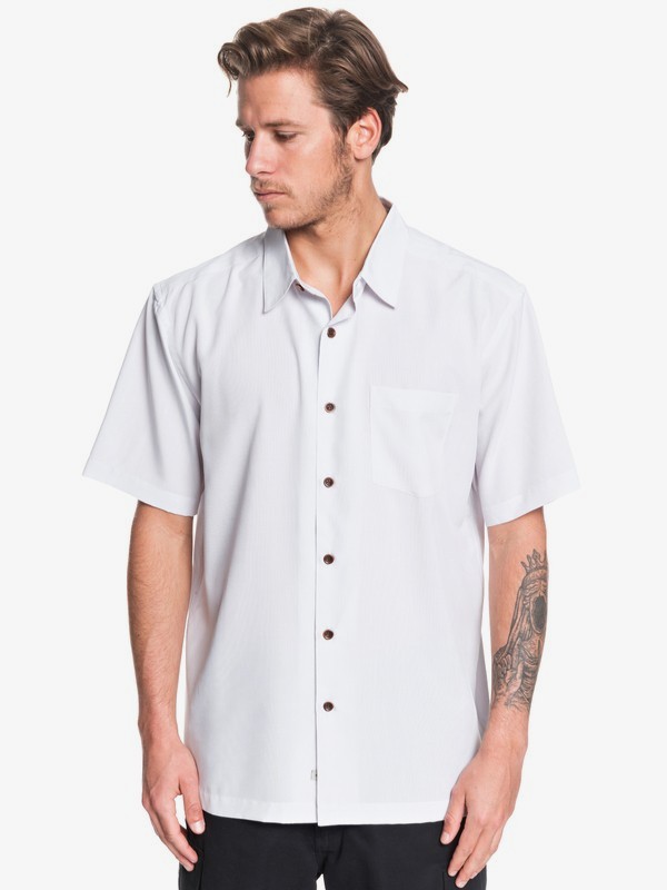 quiksilver, Waterman Cane Island Short Sleeve Shirt, WHITE CANE ISLAND (wbb1) 0 Waterman Cane Island Short Sleeve Shirt Blanco EQMWT03149 Quiksilver