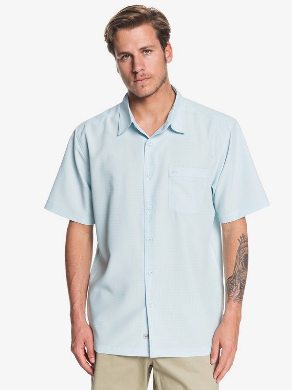 quiksilver, Waterman Centinela Short Sleeve Shirt, CRYSTAL BLUE (bfa0) 0 Waterman Centinela Short Sleeve Shirt Blue EQMWT03150 Quiksilver