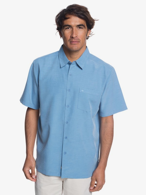 quiksilver, Waterman Centinela Short Sleeve Shirt, BLUE SHADOW (bkq0) 0 Waterman Centinela Short Sleeve Shirt Blue EQMWT03150 Quiksilver