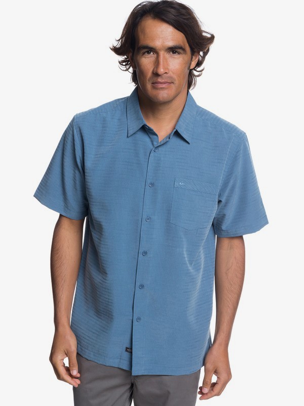 quiksilver, Waterman Centinela Short Sleeve Shirt, DARK DENIM (brq0) 0 Waterman Centinela Short Sleeve Shirt Blue EQMWT03150 Quiksilver
