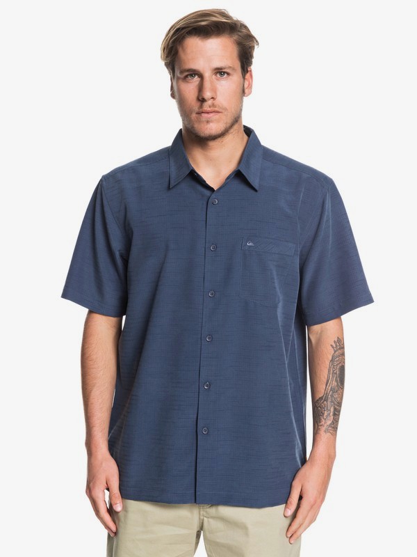 quiksilver, Waterman Centinela Short Sleeve Shirt, PARISIAN NIGHT (byp0) 0 Waterman Centinela Short Sleeve Shirt Blue EQMWT03150 Quiksilver