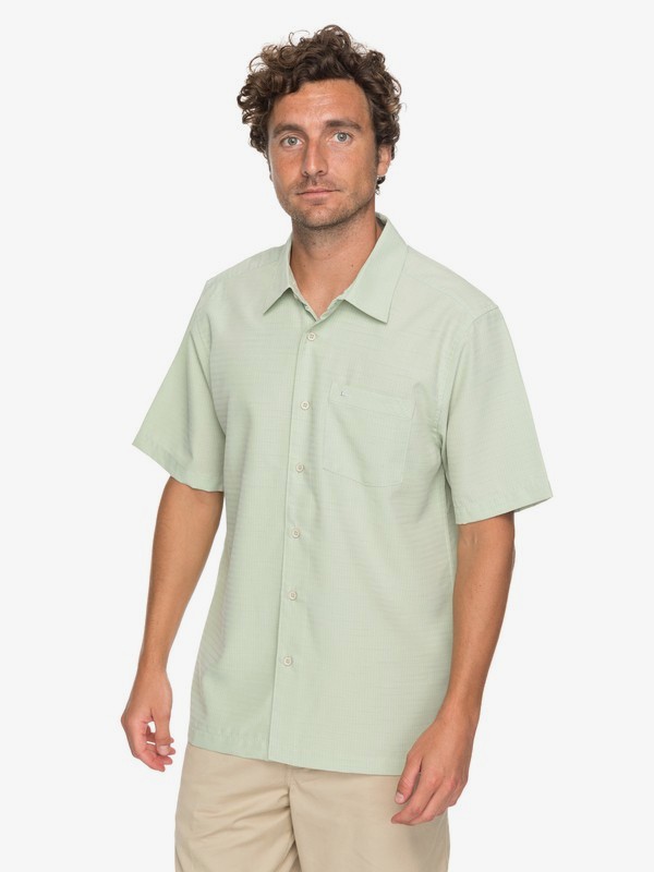 quiksilver, Waterman Centinela Short Sleeve Shirt, SEA FOAM (gds0) 0 Waterman Centinela Short Sleeve Shirt Green EQMWT03150 Quiksilver