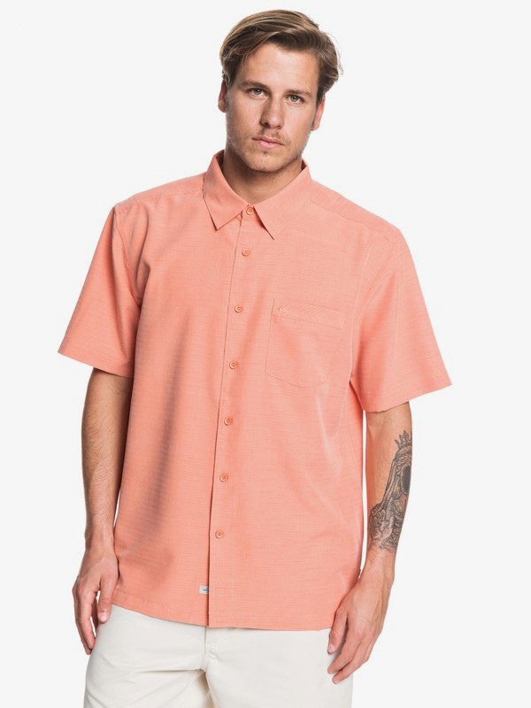 quiksilver, Waterman Centinela Short Sleeve Shirt, BRANDIED MELON (nkv0) 0 Waterman Centinela Short Sleeve Shirt Orange EQMWT03150 Quiksilver