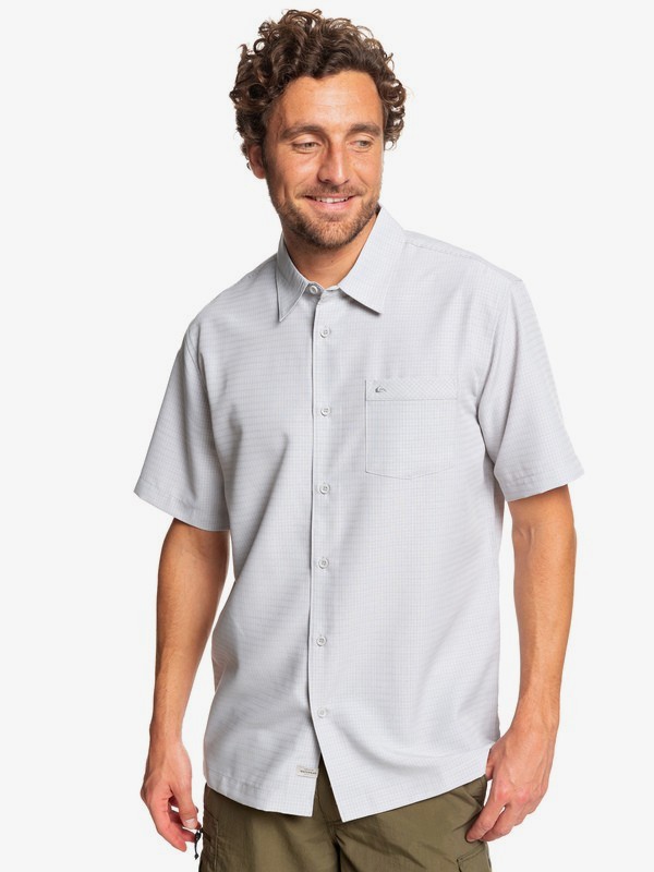 quiksilver, Waterman Centinela Short Sleeve Shirt, DRIZZLE (sjj0) 0 Waterman Centinela Short Sleeve Shirt Grey EQMWT03150 Quiksilver