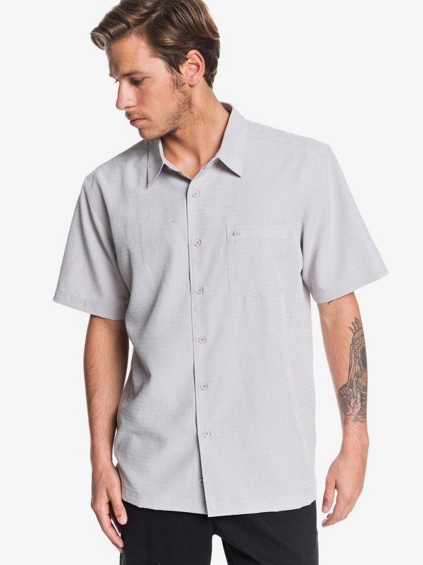 quiksilver, Waterman Centinela Short Sleeve Shirt, FLINT GRAY (sjm0) 0 Waterman Centinela Short Sleeve Shirt Grey EQMWT03150 Quiksilver