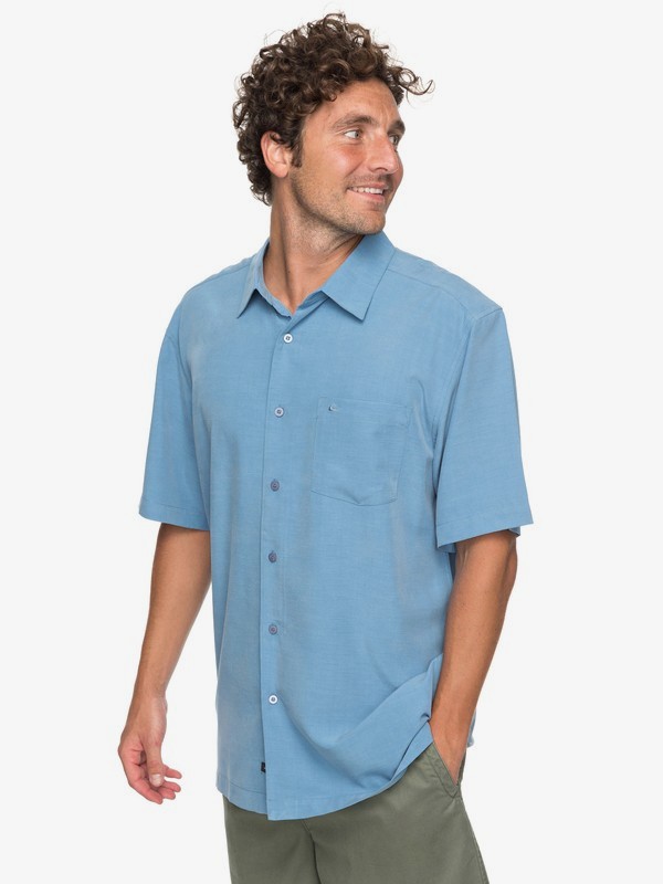 quiksilver, Waterman Clear Days Short Sleeve Shirt, PARISIAN BLUE (blg0) 0 Waterman Clear Days Short Sleeve Shirt Blue EQMWT03151 Quiksilver