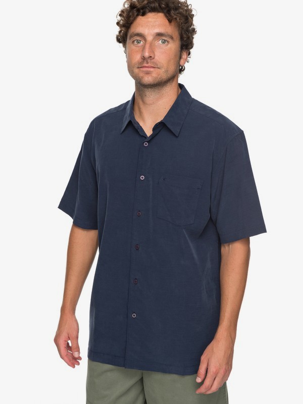 quiksilver, Waterman Clear Days Short Sleeve Shirt, NAVY BLAZER (byj0) 0 Waterman Clear Days Short Sleeve Shirt Blue EQMWT03151 Quiksilver