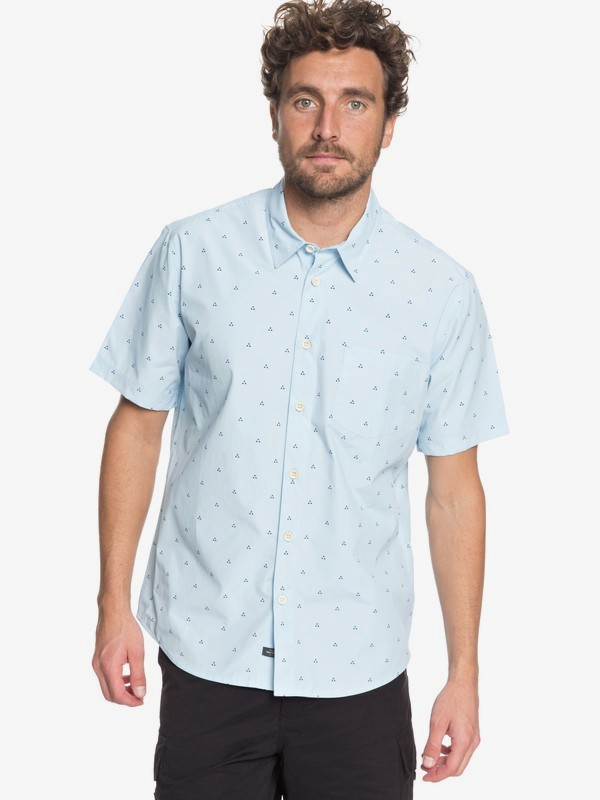quiksilver, Waterman Trailblazed Tribal Right Technical Short Sleeve Shirt, CRYSTAL BLUE (bfa0) 0 Waterman Trailblazed Tribal Right Technical Short Sleeve Shirt Blue EQMWT03162 Quiksilver