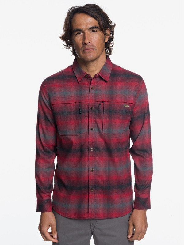 quiksilver, Waterman Thermo Hyper Flannel Technical Long Sleeve Shirt, RIO RED (rrk0) 0 Waterman Thermo Hyper Flannel Technical Long Sleeve Shirt Red EQMWT03183 Quiksilver