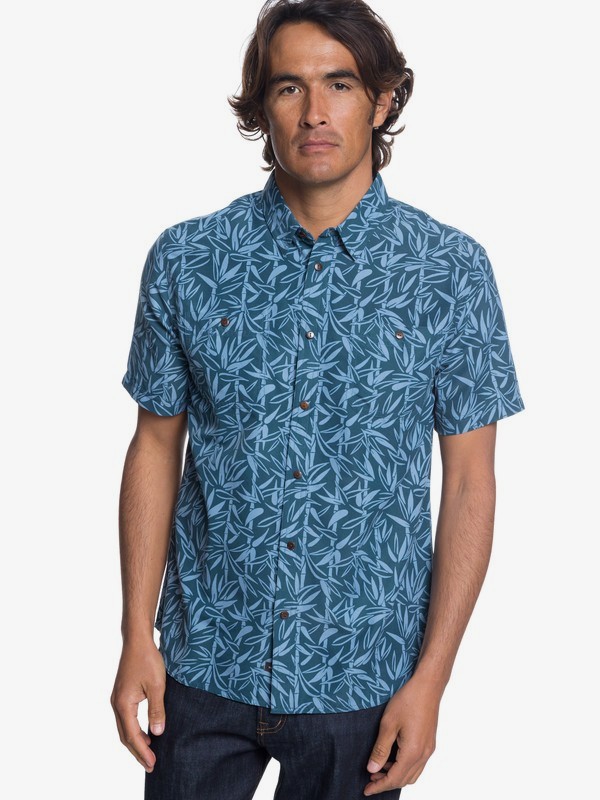 quiksilver, Waterman Wake Bamboo Fences Technical Short Sleeve Shirt, ORION BLUE (brg0) 0 Waterman Wake Bamboo Fences Technical Short Sleeve Shirt Blue EQMWT03188 Quiksilver