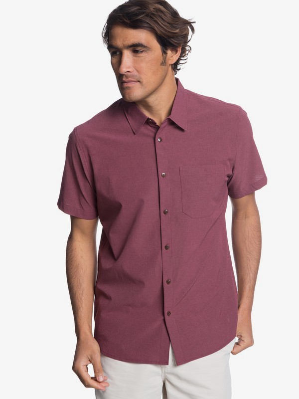quiksilver, Waterman Tech Technical Short Sleeve Shirt, TAWNY PORT HEATHER (rsph) 0 Waterman Tech Technical Short Sleeve Shirt Red EQMWT03190 Quiksilver