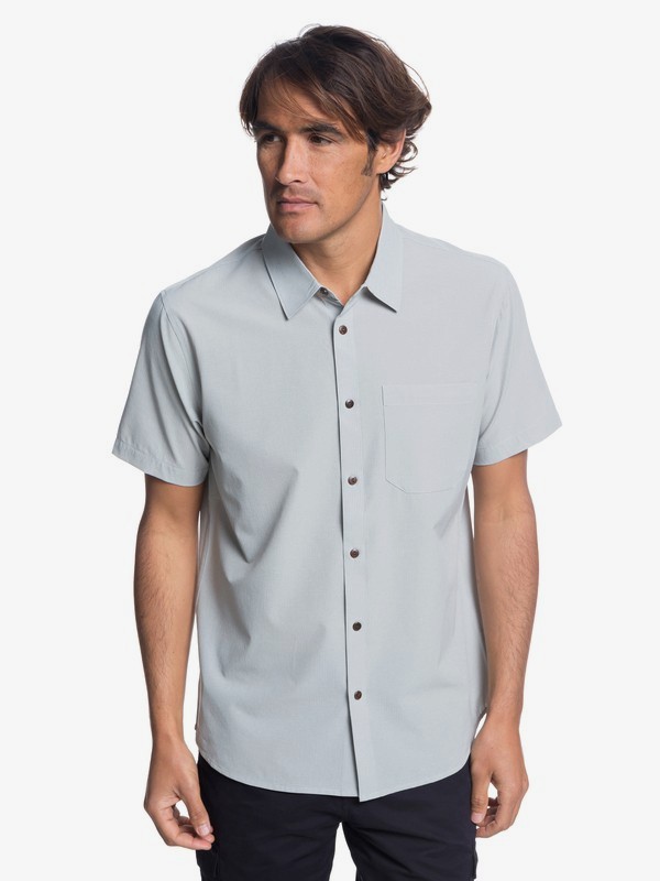 quiksilver, Waterman Tech Technical Short Sleeve Shirt, GREY MARL (slrh) 0 Waterman Tech Technical Short Sleeve Shirt Grey EQMWT03190 Quiksilver