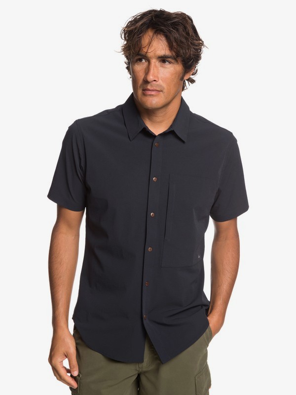 quiksilver, Waterman Salt Water Reloaded - Camisa de Manga Corta con UPF 30 para Hombre, BLACK (kvj0) 0 Waterman Salt Water Reloaded - Camisa de Manga Corta con UPF 30 para Hombre Negro EQMWT03222 Quiksilver