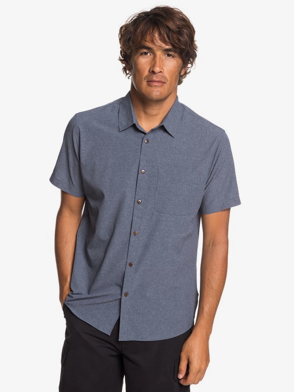 quiksilver, Waterman Tech Tides - Camisa de Manga Corta con UPF 30 para Hombre, PARISIAN NIGHT MARL (byph) 0 Waterman Tech Tides - Camisa de Manga Corta con UPF 30 para Hombre Azul EQMWT03225 Quiksilver