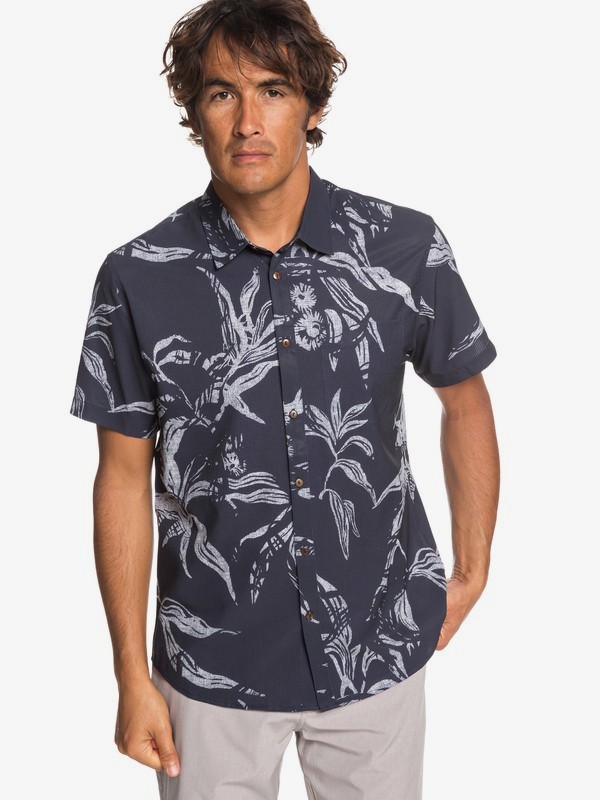 quiksilver, Waterman Tech Beachrider - Camisa de Manga Corta con UPF 30 para Hombre, PARISIAN NIGHT (byp0) 0 Waterman Tech Beachrider - Camisa de Manga Corta con UPF 30 para Hombre Azul EQMWT03226 Quiksilver