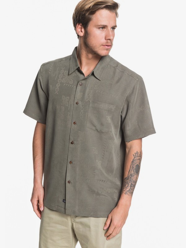 quiksilver, Waterman Kelpies Bay Short Sleeve Shirt, DUSTY OLIVE (gpb0) 0 Waterman Kelpies Bay Short Sleeve Shirt Green EQMWT03228 Quiksilver