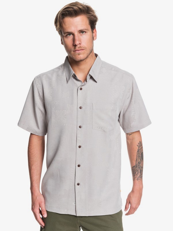 quiksilver, Waterman Kelpies Bay Short Sleeve Shirt, FLINT GRAY (sjm0) 0 Waterman Kelpies Bay Short Sleeve Shirt Grey EQMWT03228 Quiksilver
