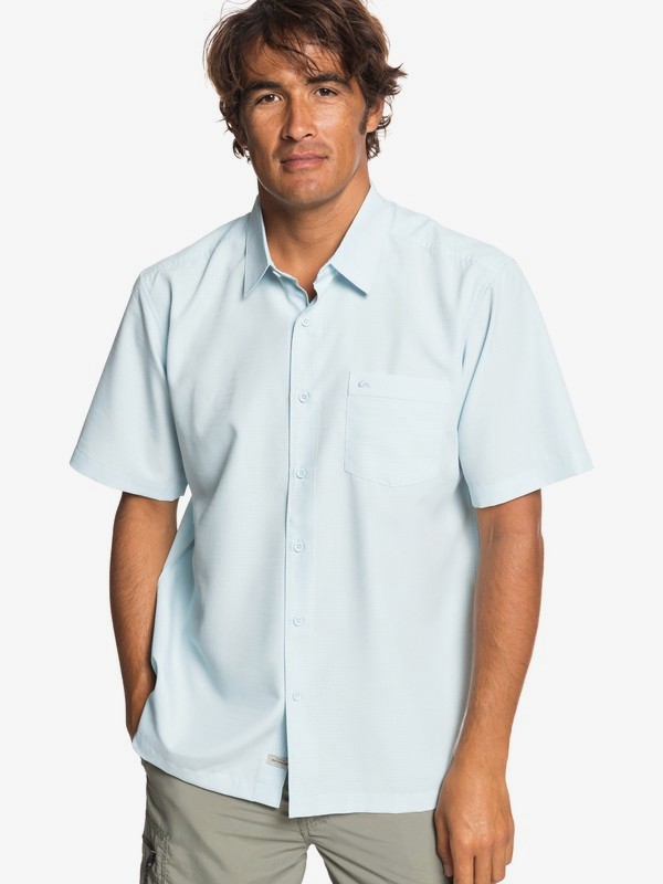 quiksilver, Waterman Centinela Short Sleeve Shirt, CRYSTAL BLUE (bfa0) 0 Waterman Centinela Short Sleeve Shirt Blue EQMWT03231 Quiksilver